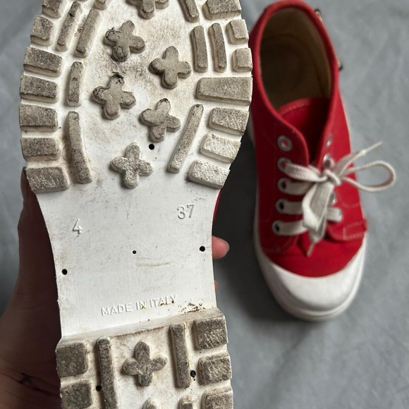 Vintage Replay Red Platform Sneaker Wedges - Picture 6 of 8